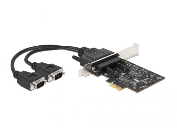 Delock - Seriell adapter - PCIe 2.0 lav profil - RS-422/485 x 2 - svart