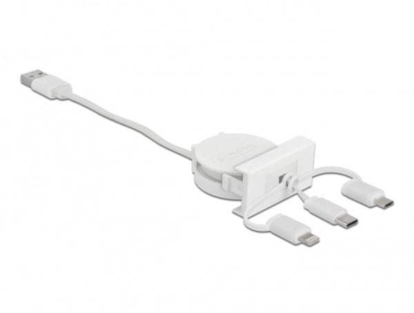 DeLOCK 81375, 0,5 m, USB A, USB C, USB 2.0, 480 Mbit/s, Valkoinen