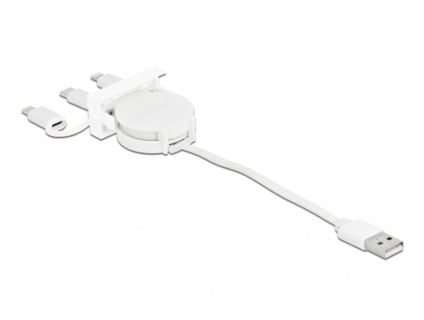 DeLOCK 81375, 0,5 m, USB A, USB C, USB 2.0, 480 Mbit/s, Valkoinen