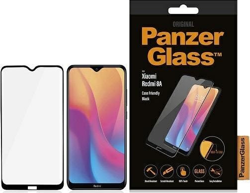 PanzerGlass - Skjermbeskyttelse for mobiltelefon - glass - rammefarge svart - for Xiaomi Redmi 8A