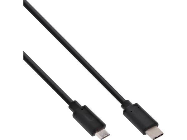 InLine 35746, 0,5 m, USB C, Micro-USB B, USB 2.0, Hankjønn/hankjønn, Svart