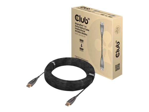 Club 3D CAC-1079 - DisplayPort-kabel - DisplayPort (hann) låst til DisplayPort (hann) låst - DisplayPort 1.4 - 20 m - 4K-støtte, 8K-støtte, Active ...