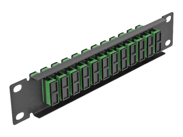 Delock - Koblingspanel - skapmonterbar - SC Duplex SM X 12 - svart, grønn - 1U - 10"