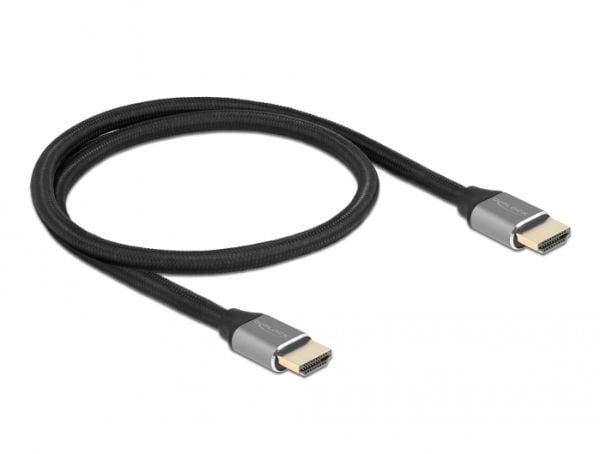 Delock - Ultra High Speed - HDMI-kabel - HDMI hann til HDMI hann - 50 cm - trippel beskyttelse - grå - gullglimtkontakter, 8 K 60 Hz (7680 x 4320) ...