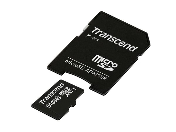 Transcend Premium - Flashminnekort (microSDHC til SD-adapter inkludert) - 64 GB - UHS Class 1 / Class10 - 300x - microSDXC UHS-I