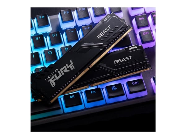 Kingston FURY Beast - DDR4 - modul - 32 GB - DIMM 288-pin - 3200 MHz / PC4-25600 - CL16 - 1.35 V - ikke-bufret - ikke-ECC - svart