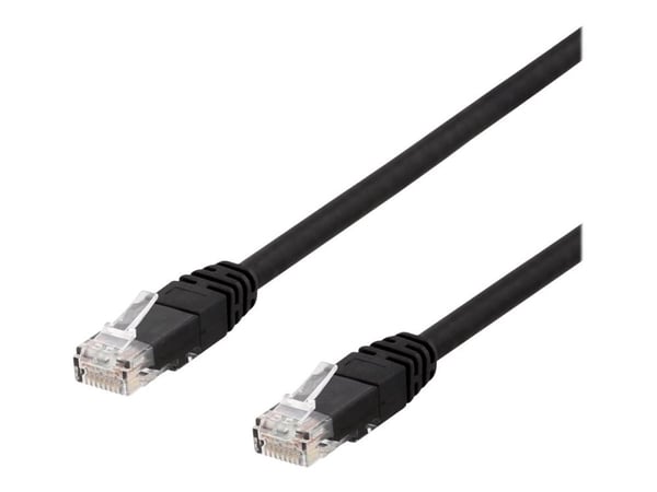 DELTACO - Koppeledning - RJ-45 (hann) til RJ-45 (hann) - 50 m - UTP - CAT 6 - halogenfri - svart
