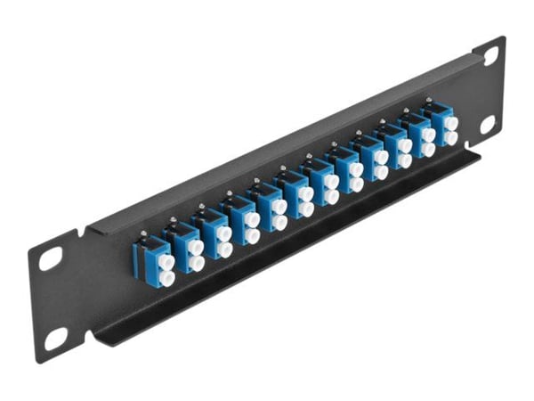Delock - Patch-panel - stativmonterbar - LC SM X 12 - sort, blå - 1U - 10"