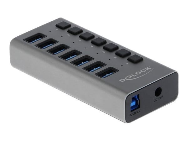 Delock - Hubb - 7 x SuperSpeed USB 3.0 - skrivbordsmodell