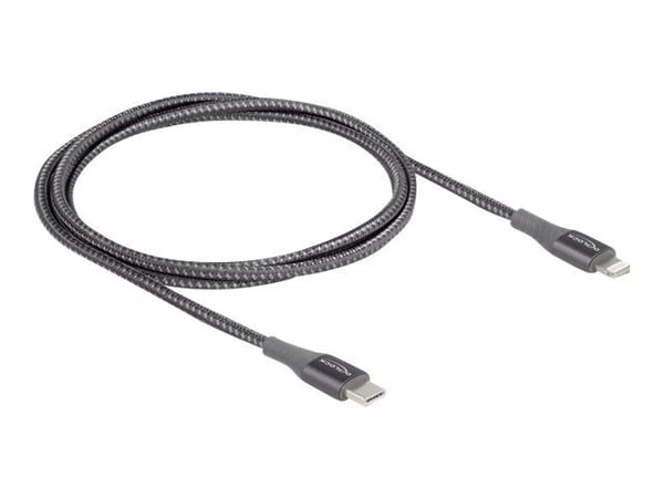 Delock - Lightning-kabel - USB-C hann til Lightning hann - 1 m - grå