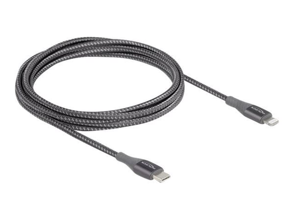 Delock - Lightning-kabel - USB-C hann til Lightning hann - 2 m - grå