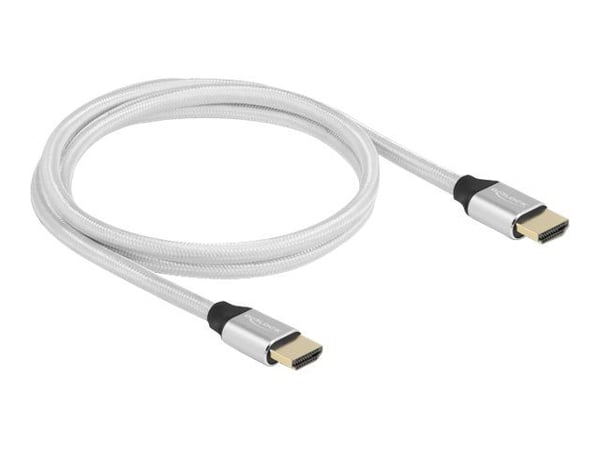 Delock - Ultra High Speed HDMI-kaapeli - HDMI uros HDMI uros - 1.0m - kolminkertainen eristys - hopea - kullatut koskettimet, tukee 8K 60 Hz (7680 ... Delock - Ultra High Speed HDMI-kaapeli - HDMI uros HDMI uros - 1.0m - kolminkertainen eristys - hopea - kullatut koskettimet, tukee 8K 60 Hz (7680 ...