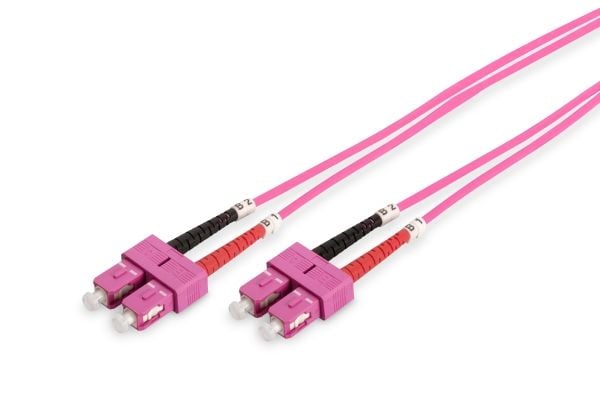 DIGITUS Professional - Koblingskabel - SC flermodus (hann) til SC flermodus (hann) - 3 m - fiberoptisk - dupleks - 50 / 125 mikroner - OM4 - haloge...