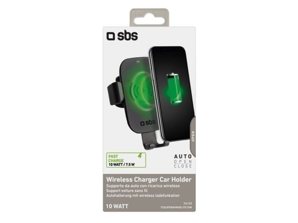 SBS TESUPGRAVWIRLITE10W, Mobiltelefon/smarttelefon, Passiv holder, Bil, Sort
