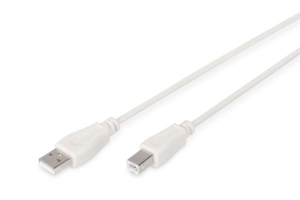 ASSMANN - USB-kaapeli - USB (uros) - USB Type B (uros) - USB 2.0 - 1,8 m - muotoiltu - beige