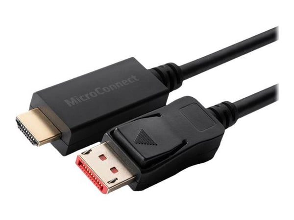 MicroConnect - Adapterkabel - DisplayPort hann låst til HDMI hann - 1.5 m - trippel beskyttelse - svart - 4 K 60 Hz (4096 x 2160) støtte