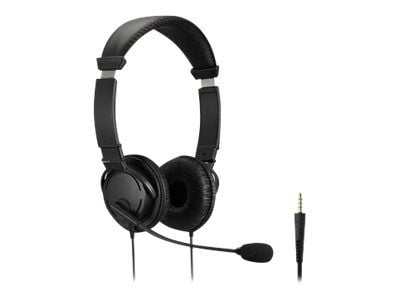 Kensington Hi-Fi Headphones with Mic - Hörlurar med mikrofon - på örat - kabelansluten - 3,5 mm kontakt