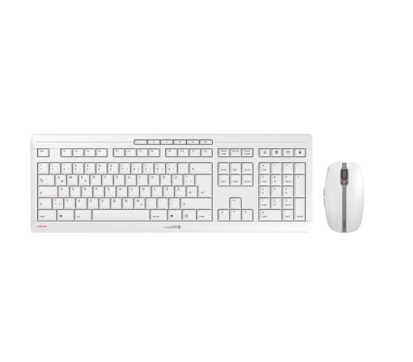 CHERRY STREAM DESKTOP RECHARGE - Tastatur- og mussett - trådløs - 2.4 GHz - Pan Nordic - tastsvitsj: CHERRY SX - blekgrå
