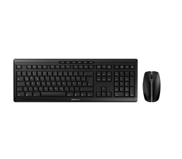 CHERRY STREAM DESKTOP RECHARGE - Tastatur- og mussett - trådløs - 2.4 GHz - Pan Nordic - tastsvitsj: CHERRY SX - svart