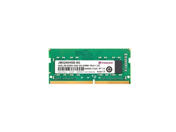 Transcend JetRAM - DDR4 - modul - 8 GB - SO DIMM 260-pin - 3200 MHz / PC4-25600 - CL22 - 1.2 V - ikke-bufret - ikke-ECC