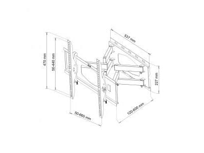 ART AR-65 - Monteringssett (veggmontering, grensesnittsbrakett, 2 leddarmer) - for flatpanel - metall - svart pulverjakke - skjermstørrelse: 32"-60...