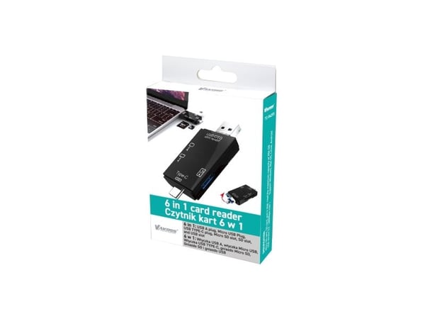 Vakoss USB/MicroUSB/USB-C kortleser (TC-R425X)