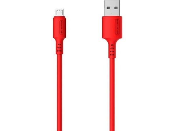 Somostel USB-A - microUSB kaapeli 1,2 m punainen (SMS-BP06 USB - micro USB punainen)
