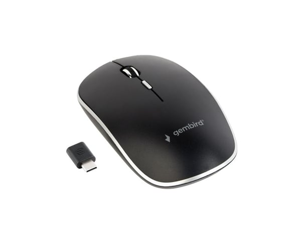 Gembird MUSW-4BSC-01, Molempikätinen, Optinen, RF Wireless + USB Type-C, 1600 DPI, Musta