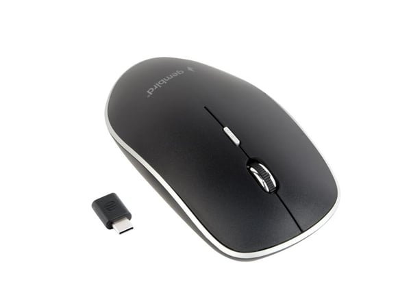 Gembird MUSW-4BSC-01, Molempikätinen, Optinen, RF Wireless + USB Type-C, 1600 DPI, Musta
