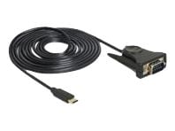 DeLOCK 62964, Musta, USB Type-C, RS-232, 1,8 m, Uros/uros