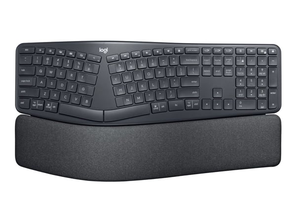 Logitech Ergo Series ERGO K860 for Business - Tastatur - full size - trådløs - 2.4 GHz, Bluetooth 5.0 LE - QWERTY - Pan Nordic - grafitt