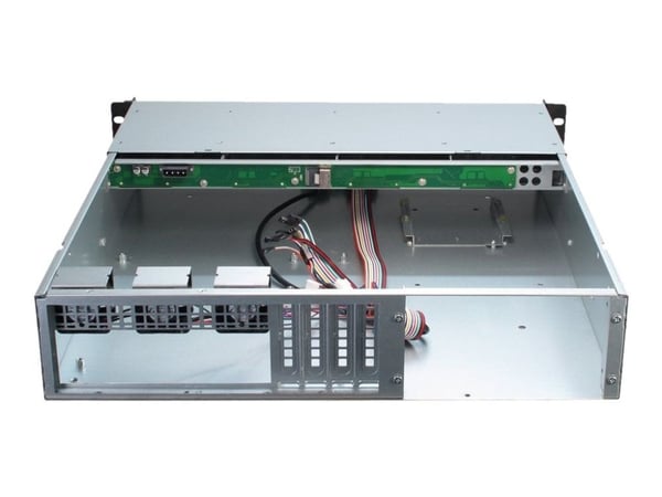 Inter-Tech 2U 2404L S-ATA, Teline, Palvelin, Musta, Harmaa, mikro ATX, Mini-ITX, Terästä, 2U