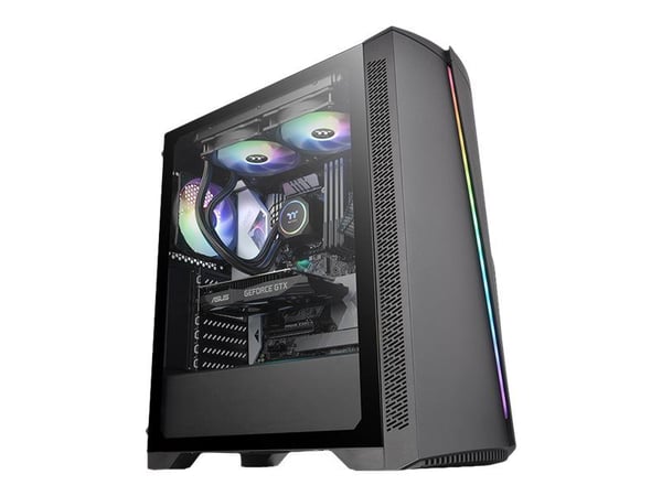Thermaltake H350 TG RGB - Tower - ATX - genomskinlig sidopanel (härdat glas) - ingen strömförsörjning (PS/2) - svart - USB/ljud