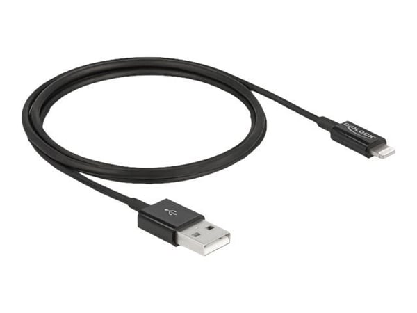 Delock - Lightning-kabel - USB hann til Lightning hann - 1 m - svart