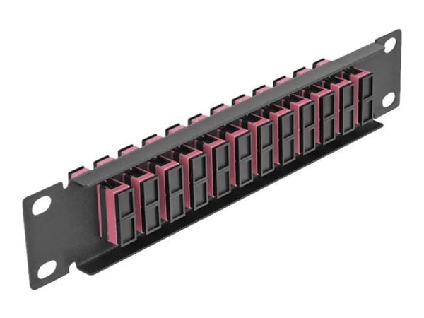 Delock - Koblingspanel - skapmonterbar - SC Duplex MM X 12 - svart, fiolett - 1U - 10"