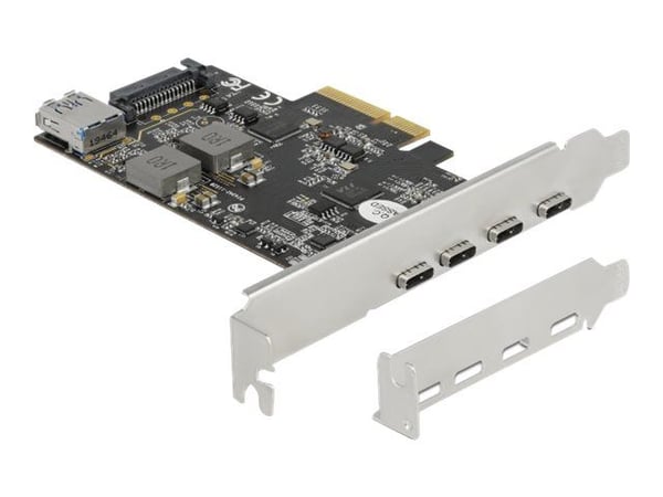 Delock - USB-adapter - PCIe 3.0 x4 lavprofil - USB-C 3.2 Gen 2 x 4 + USB 3.2 Gen 2 (intern) x 1