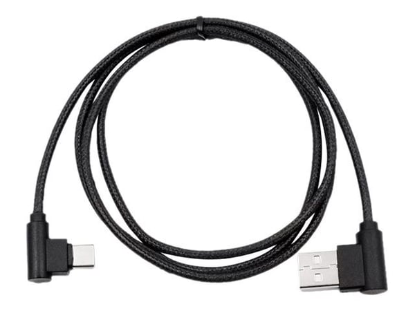 Qoltec - USB-kabel - USB-C (hann) vinklet til USB (hann) vinklet - USB 2.0 - 1 m - svart