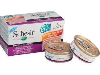 Schesir kattmat SCHESIR KOT 6x50 g multipack tonfisk med nötkött i gelé