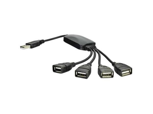 AKYGA Hub USB 2.0 AK-AD-13 4 porter svart 15cm