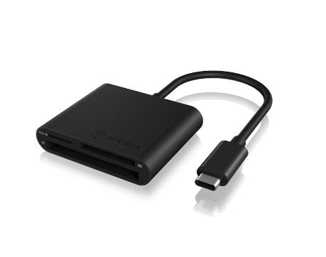 ICY BOX IB-CR301-C3 - Kortleser (SD, CF, SDHC, microSDHC, SDXC, microSDXC, SDXC UHS-I, microSDXC UHS-I) - USB-C 3.0