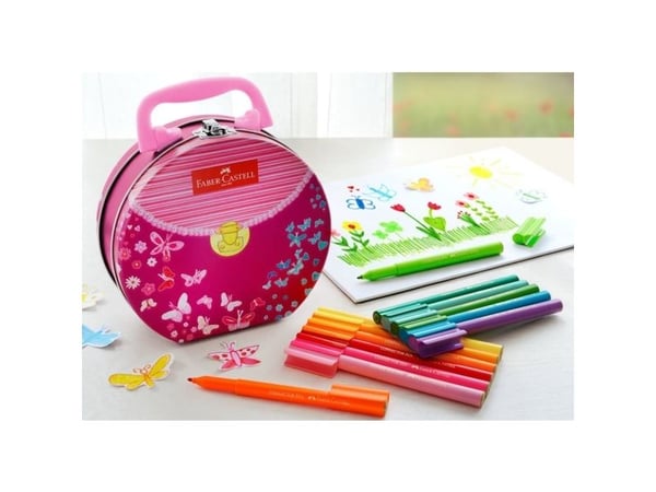 Faber-Castell 155537, 33 styck, Magenta, Rosa, Rund, Vattenbaserat bläck, Motorikträning, Tränar kreativt tänkande