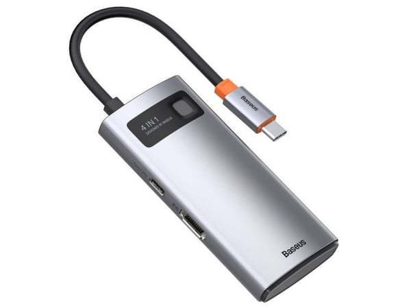 Baseus Metal Gleam Series 4-in-1 USB-C Hub, Universaali, USB, USB Type-C, Hopea