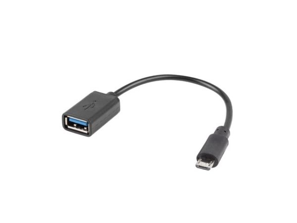 Lanberg - USB-adapter - Micro-USB type B (hann) til USB (hunn) - USB 2.0 OTG - 15 cm - svart