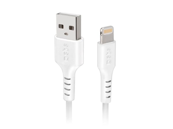 SBS TECABLEUSBIP589W, 1 m, Lightning, USB A, Hankjønn, Hankjønn, Hvit SBS TECABLEUSBIP589W, 1 m, Lightning, USB A, Hankjønn, Hankjønn, Hvit