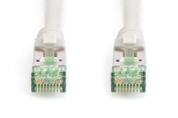 DIGITUS - Koblingskabel - RJ-45 (hann) til RJ-45 (hann) - SFTP - CAT 8.1 - IEEE 802.3 - halogenfri, formstøpt - grå