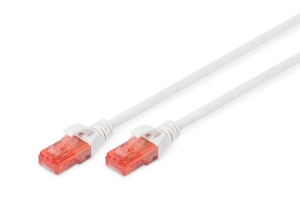 DIGITUS Professional - Koblingskabel - RJ-45 (hann) til RJ-45 (hann) - 10 m - UTP - CAT 6e - halogenfri, formstøpt, uten hindringer - hvit