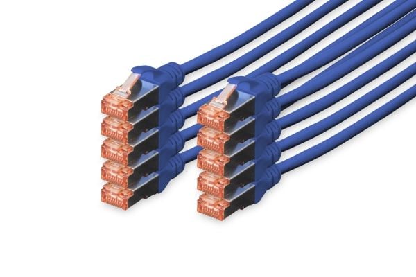 DIGITUS Professional - Koblingskabel - RJ-45 (hann) til RJ-45 (hann) - 1 m - SFTP, PiMF - CAT 6 - IEEE 802.3 - med støvel, halogenfri, uten hindrin...