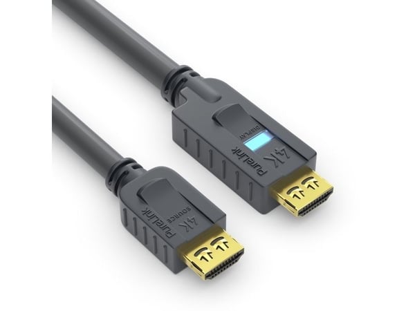 PureLink OneAV PI2010-075 - HDMI-kabel med Ethernet - HDMI-hane till HDMI-hane - 7,5 m - trippelisolering - svart - rund, aktiv (PI2010-075)
