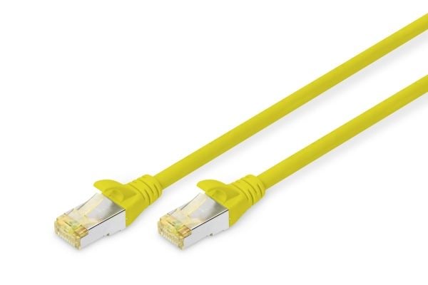 DIGITUS - Koblingskabel - RJ-45 (hann) til RJ-45 (hann) - SFTP - CAT 6a - med støvel, halogenfri, uten hindringer - gul