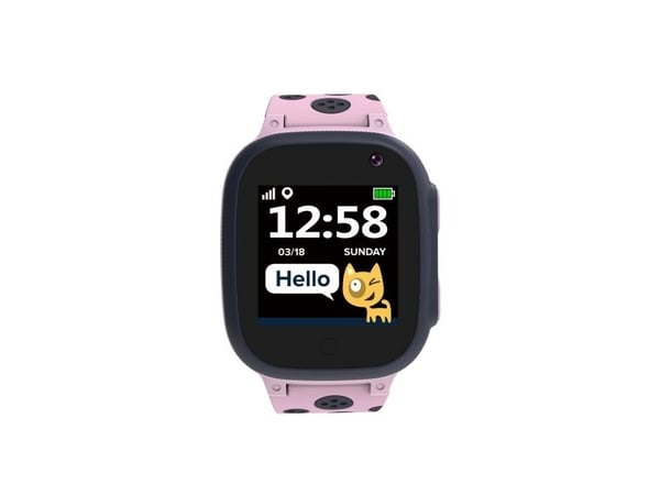Canyon Kids Sandy KW-34 - Smart ur med rem - silikon - skjerm 1,44" - 32 MB - Bluetooth - 0,08 megapiksler kamera - 42 g - grå/rosa